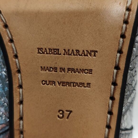 Isabel Marant Silver Metallic Dicker  Leather Ankle Boots - Picture 8 of 10